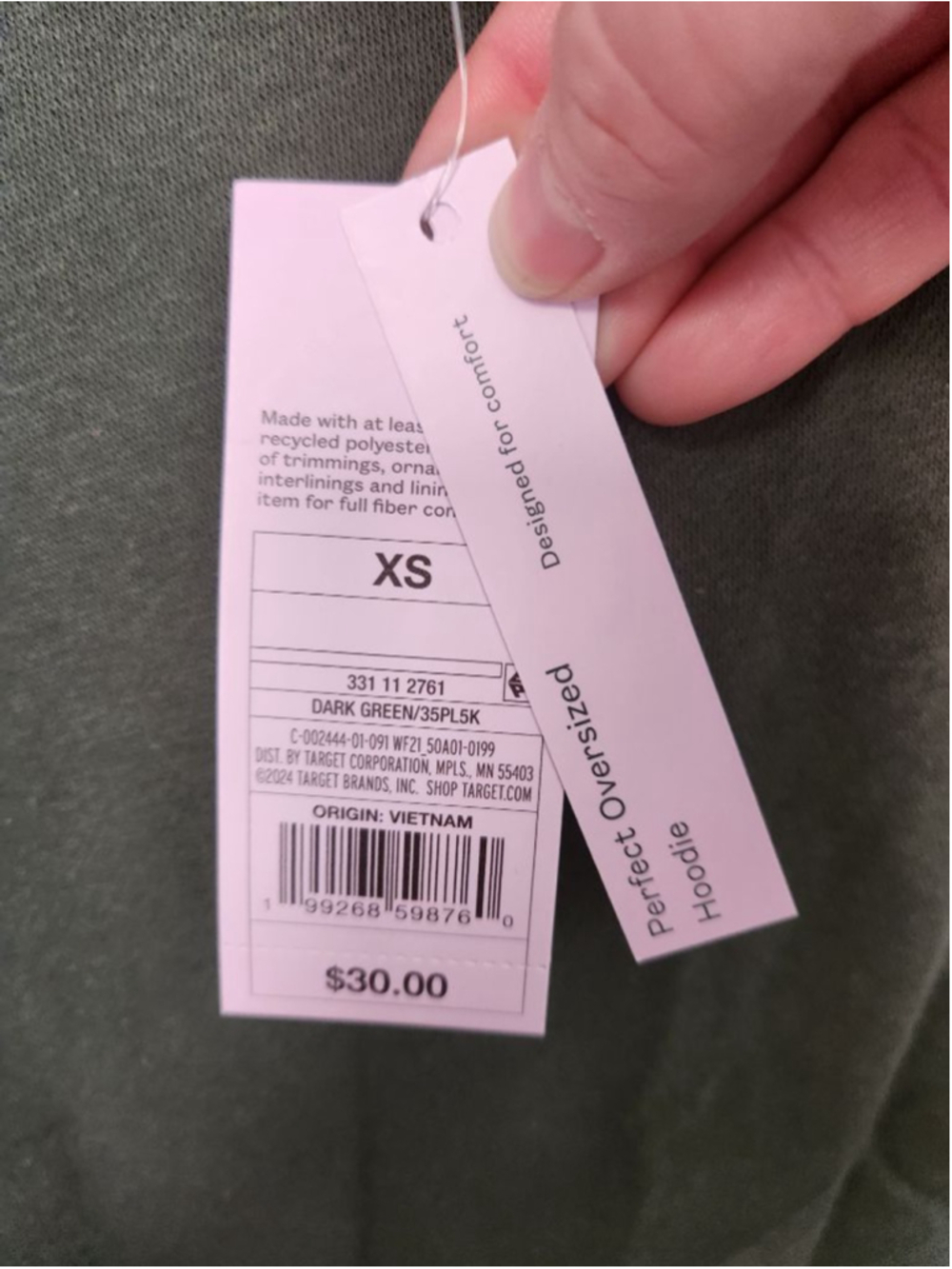 Wild Fable Dark Green Perfect Oversized Hoodie XS - Picture 2 of 6